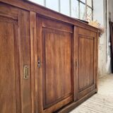 XL oak workshop sideboard with sliding doors from 1900