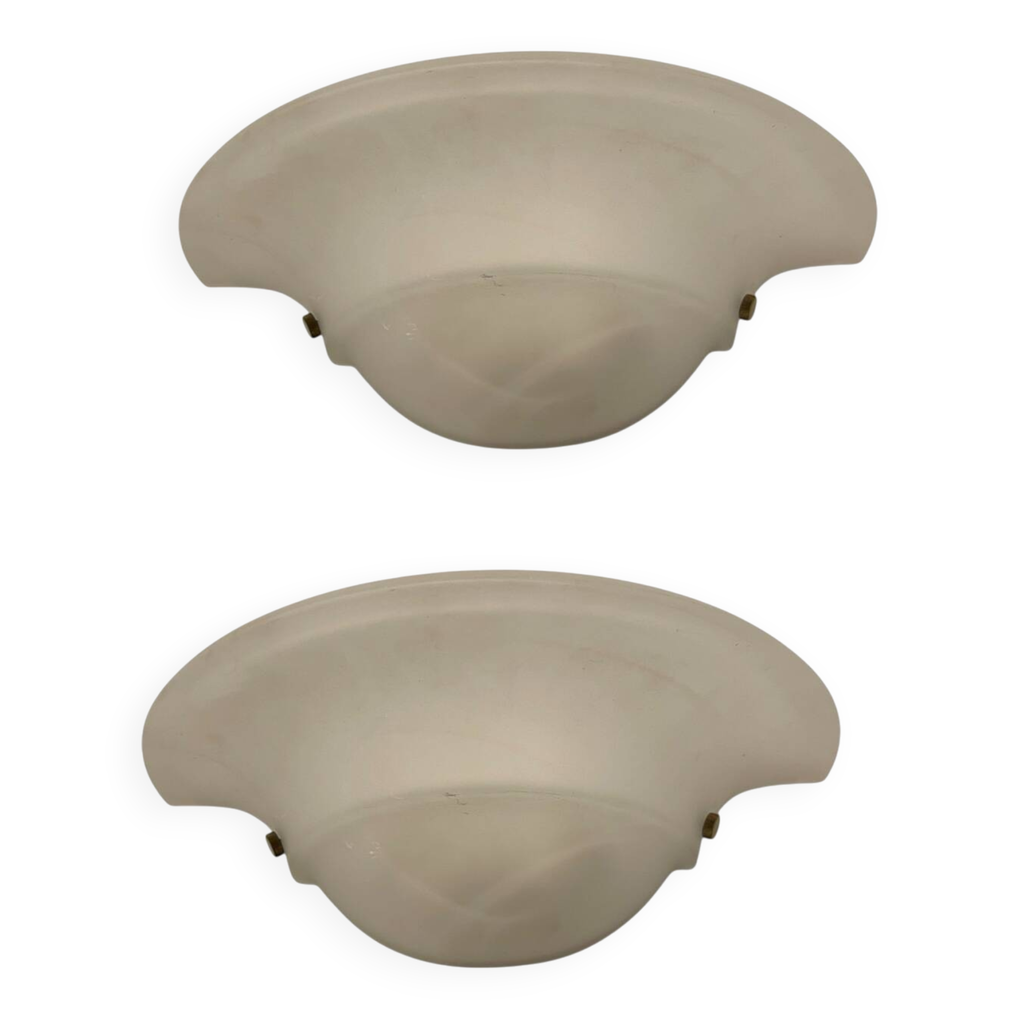 Set of 2 White Marbled Glass Wall Sconces by Zonca, Italy, 1980s
