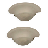 Lot de deux appliques murales en verre marbré blanc par Zonca, Italie, années 1980