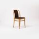 Chaise en bois courbé et velours marron par TON