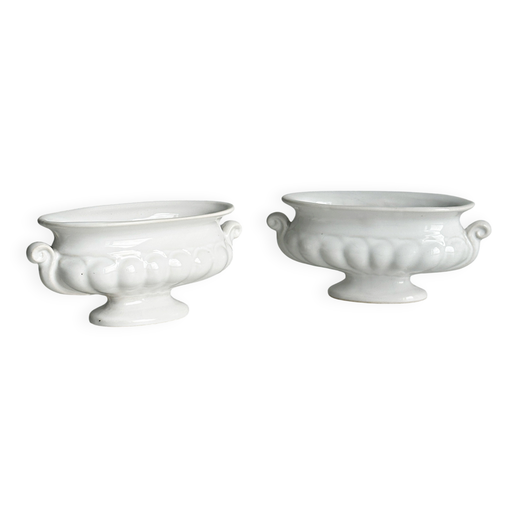 Vintage white porcelain cache-pot