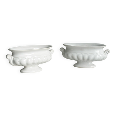 Caches-pot vintage en porcelaine blanche