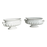 Caches-pot vintage en porcelaine blanche