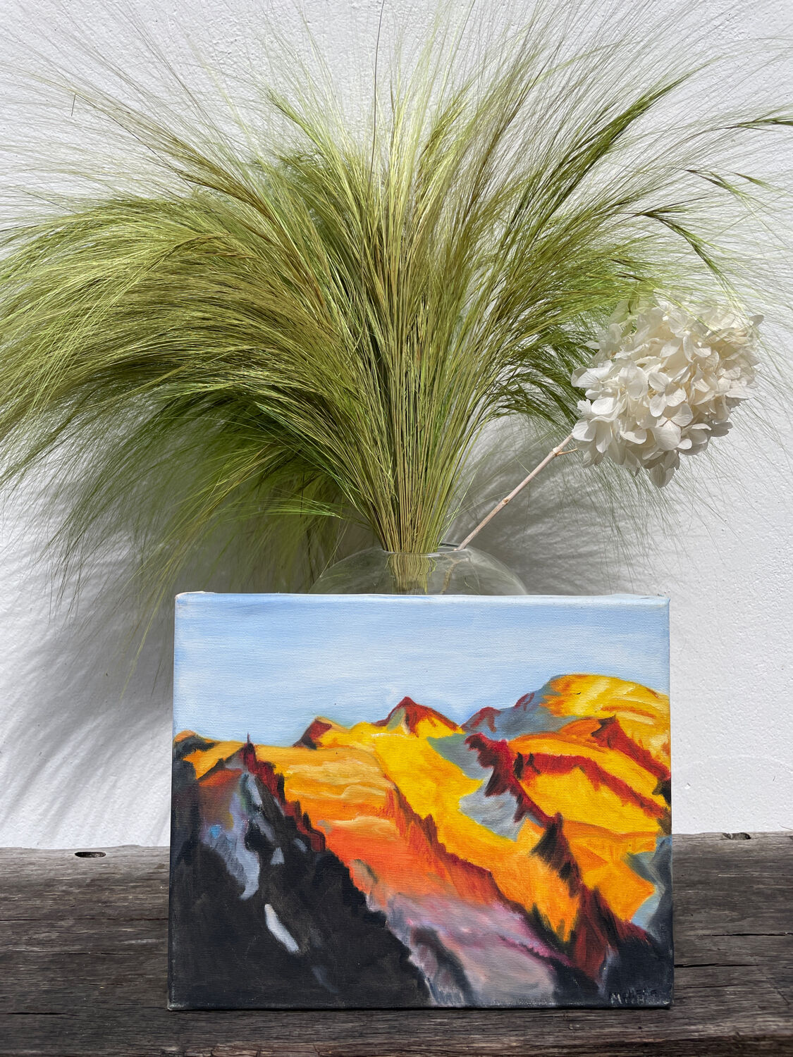 Sunny mountain painting