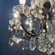 Vintage Bronze & Crystal Chandelier, 15 Lights, 1950s