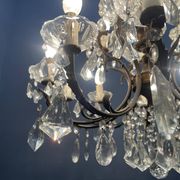 Vintage Bronze & Crystal Chandelier, 15 Lights, 1950s