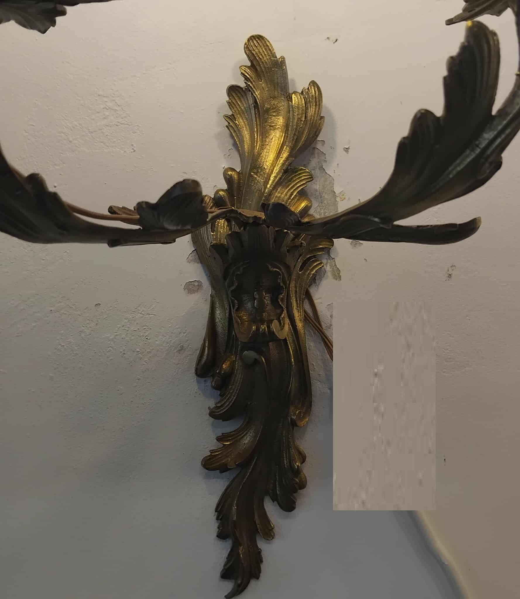 Pair of Louis XV style two-armed wall lights