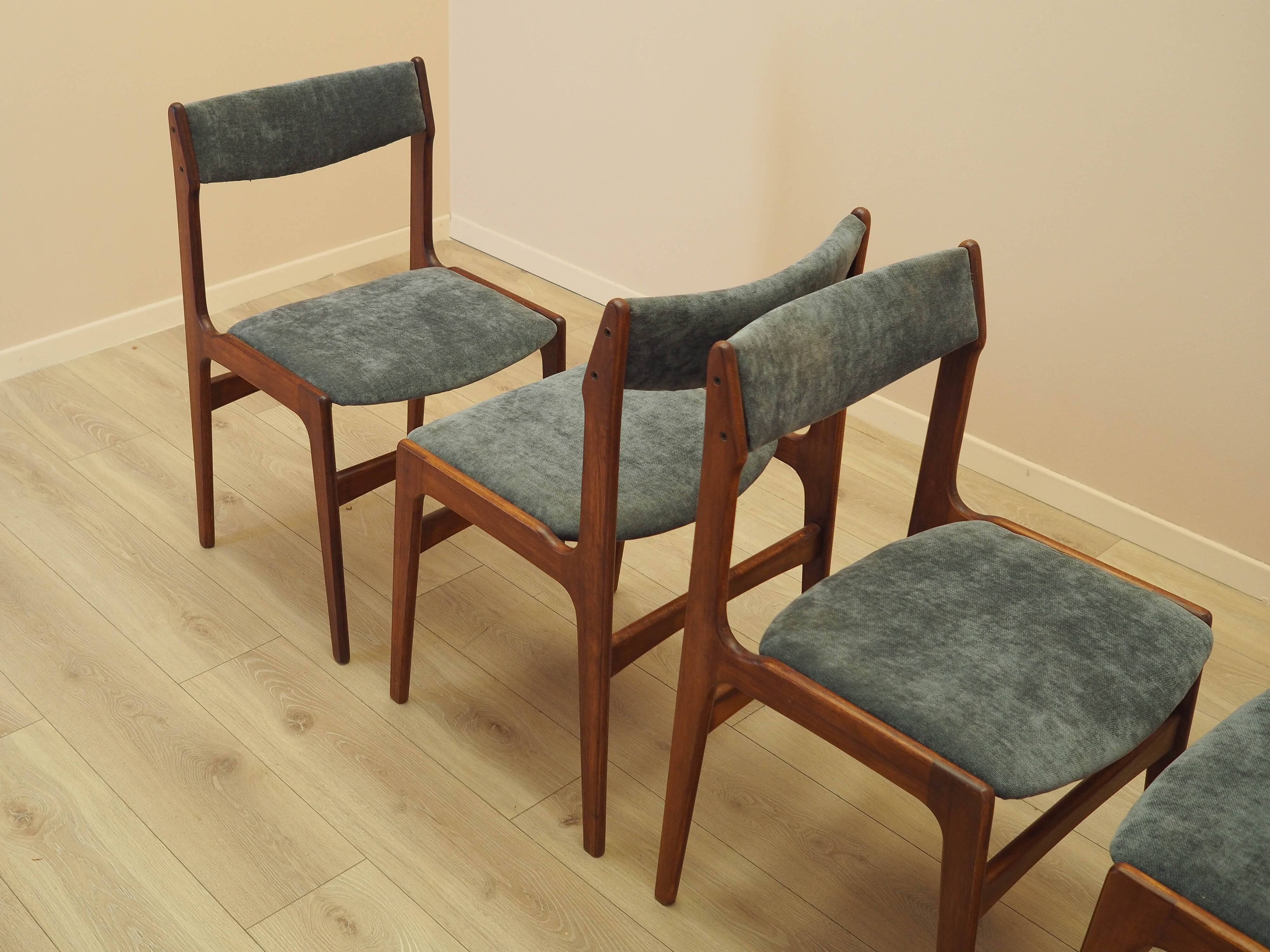 Set of four teak chairs, Danish design, 1970s, made in Denmark