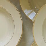 Set of 6 deep plates in old earthenware, cream and gilding, Villeroy and Boch ACC-7147