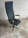 Fritz Hansen Oxford High-Back Swivel Chair in Black Wool with Brushed Aluminium Base, 1970s