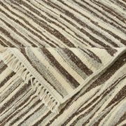 Beige Brown Ethnic Vintage Kilim Rug, 242x311Cm