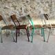 Set of 4 mismatched old school style chairs