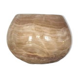 Vase boule rond en marbre beige, Italie 1970