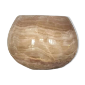 Vase boule rond en marbre beige, Italie 1970