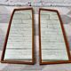 Pair of vintage teak wall mirrors - 58x21cm