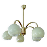 Mid Century Glass Pendant Light, 1950s