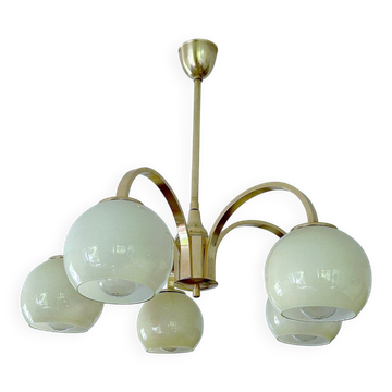 Lustre en verre des années 50, style milieu de siècle