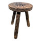 Carved wooden tripod stool