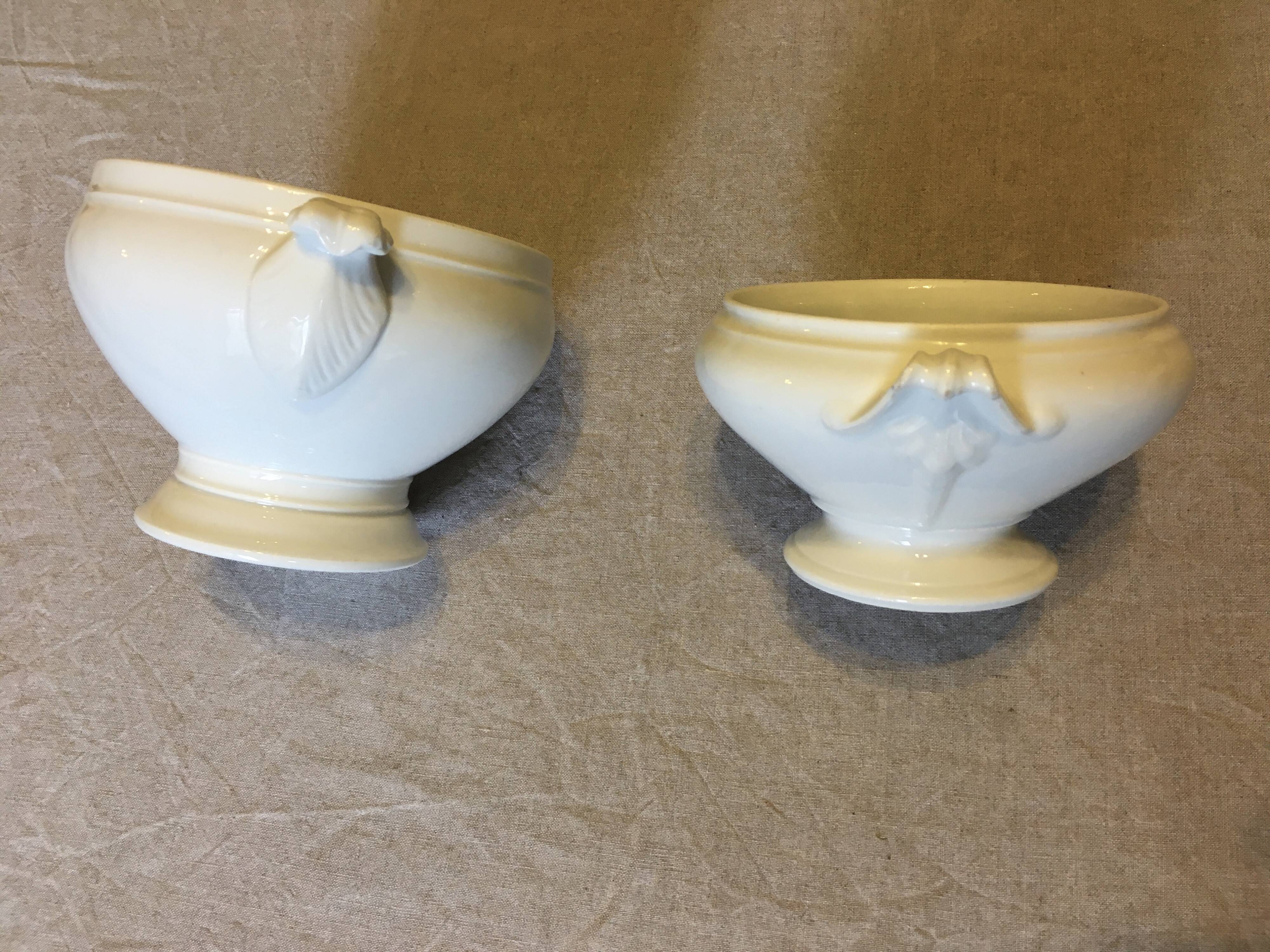 White broth bowl and salad bowl