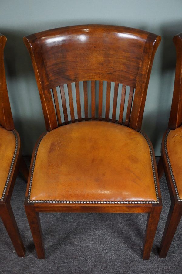 Set of 6 leather dining chairs
