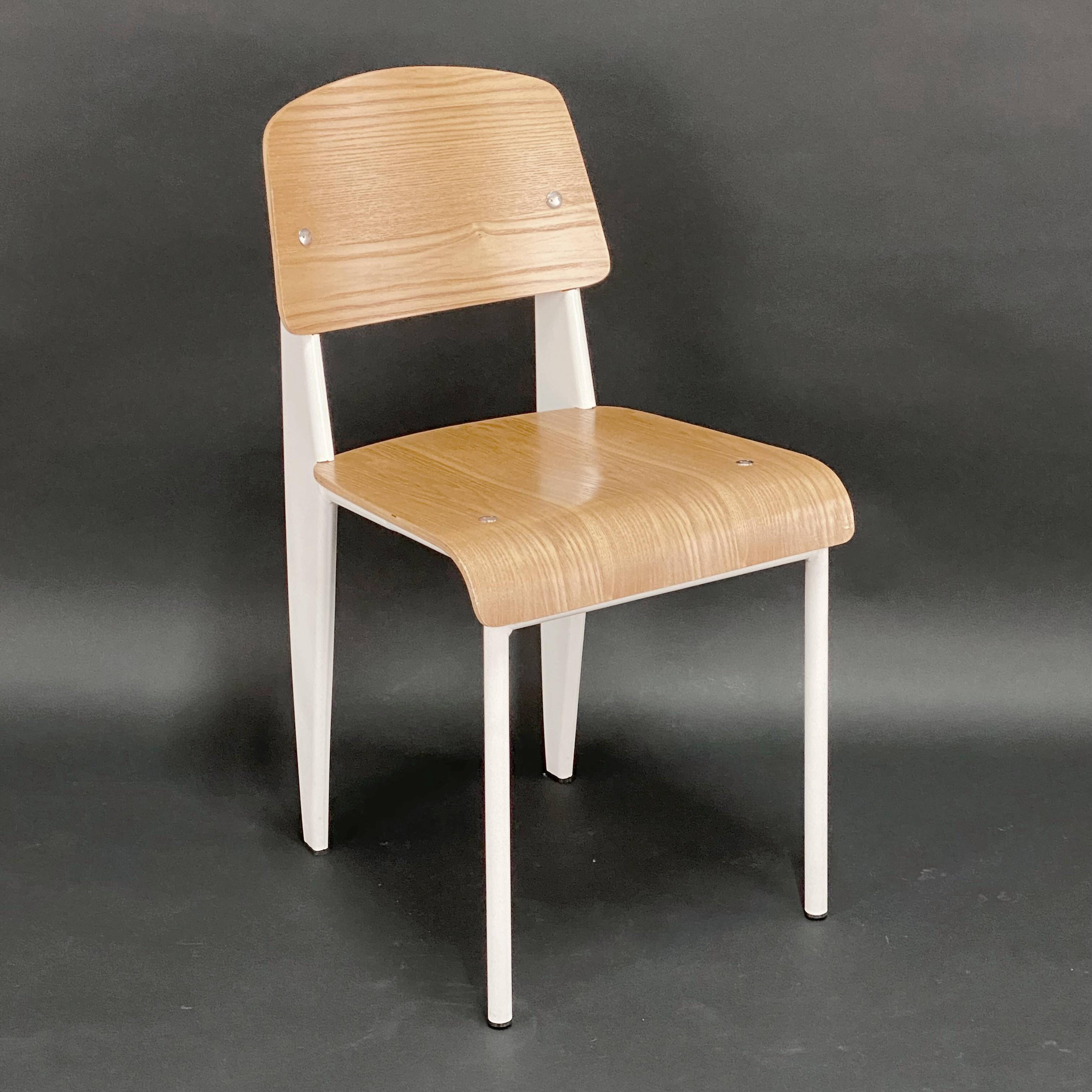 Chair - Metal and Wood - Design - In the Style of Jean Prouvé