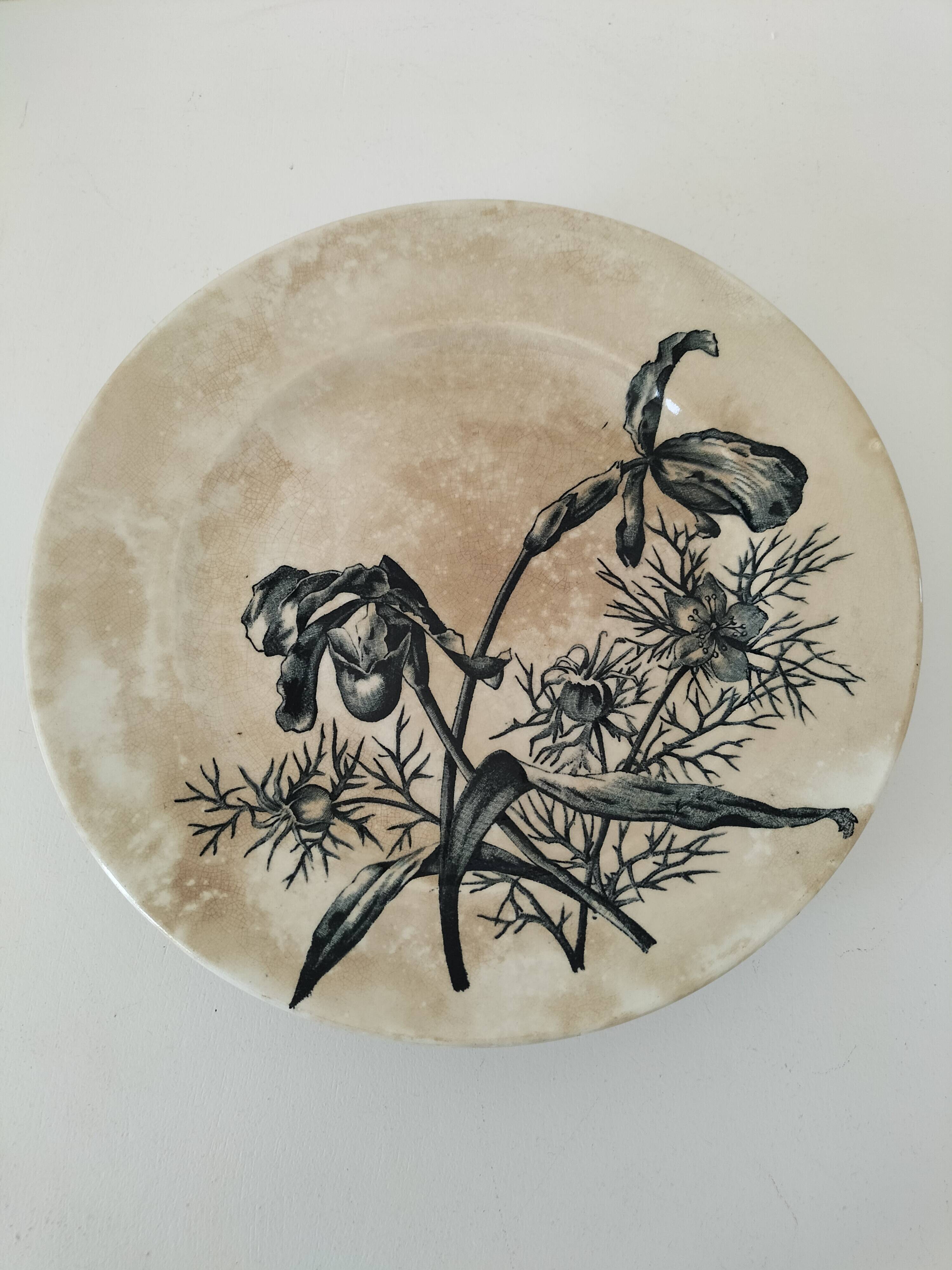 19th century pedestal plate Iron Earth