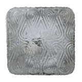 Square ceiling light, thick old glass, vintage