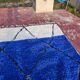 Cobalt and ecru Beni Ouarain rug in wool – 250 x 150 cm