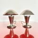 Set of chromed Art Deco bedside table lamps, Czechoslovakia