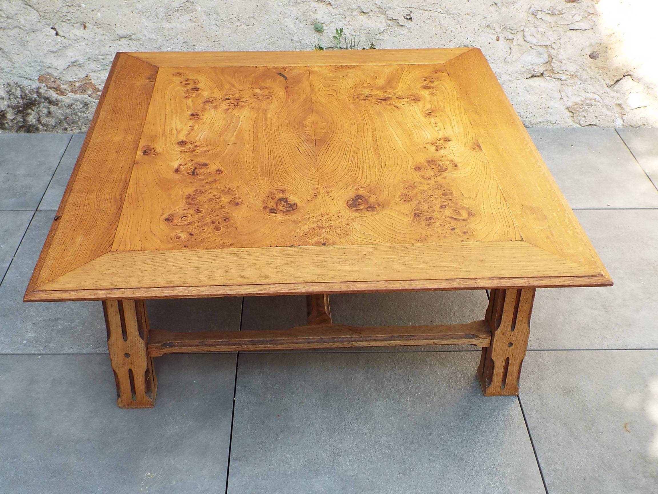 Square wooden coffee table
