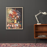 Mid-Century Bouquet of Flowers, Oil on Canvas, 33 x 43 cm