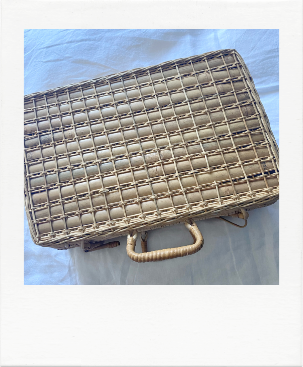 Vintage wicker suitcase