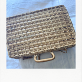 Vintage wicker suitcase