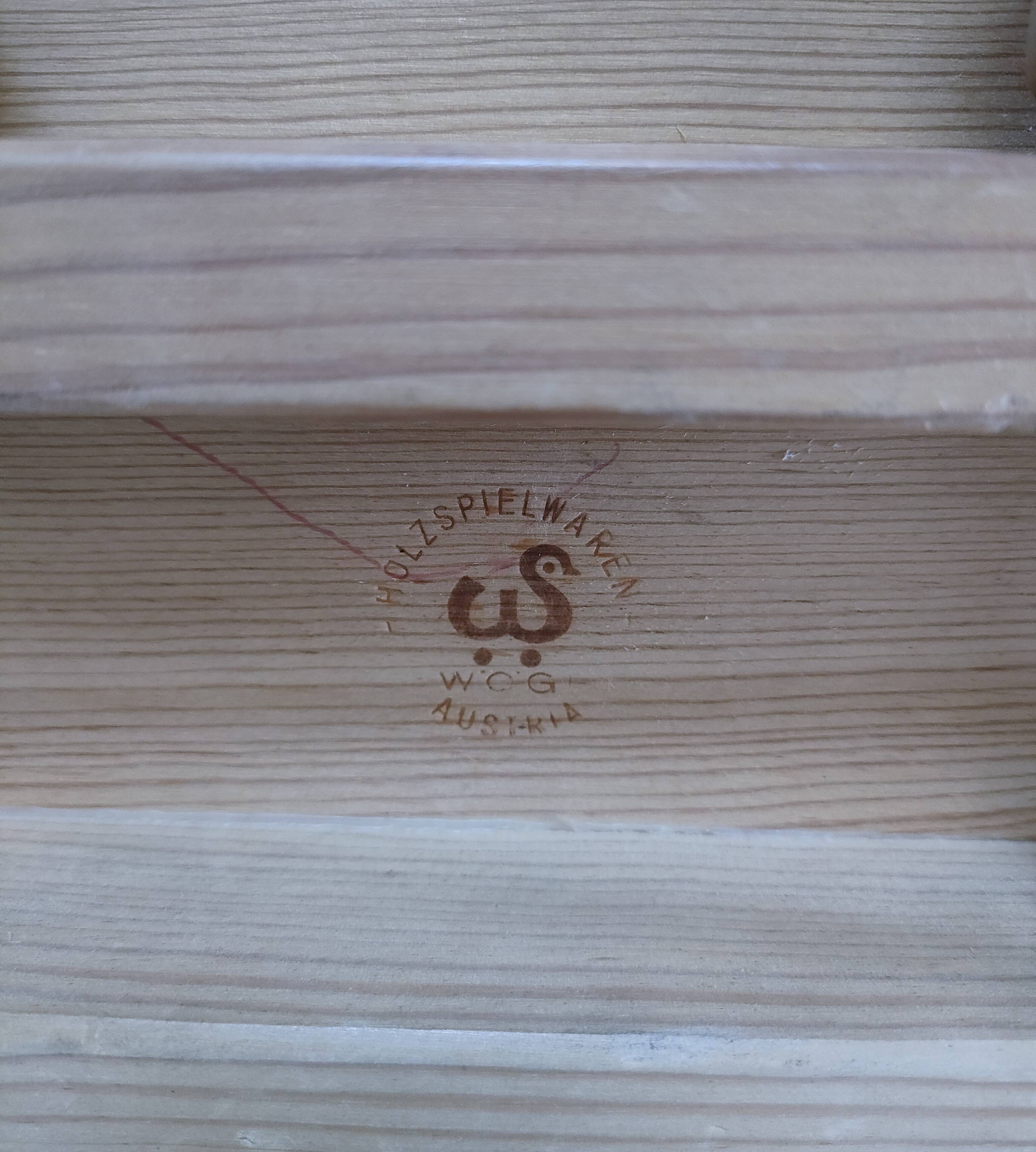 Large wooden train stamped Wog Austria