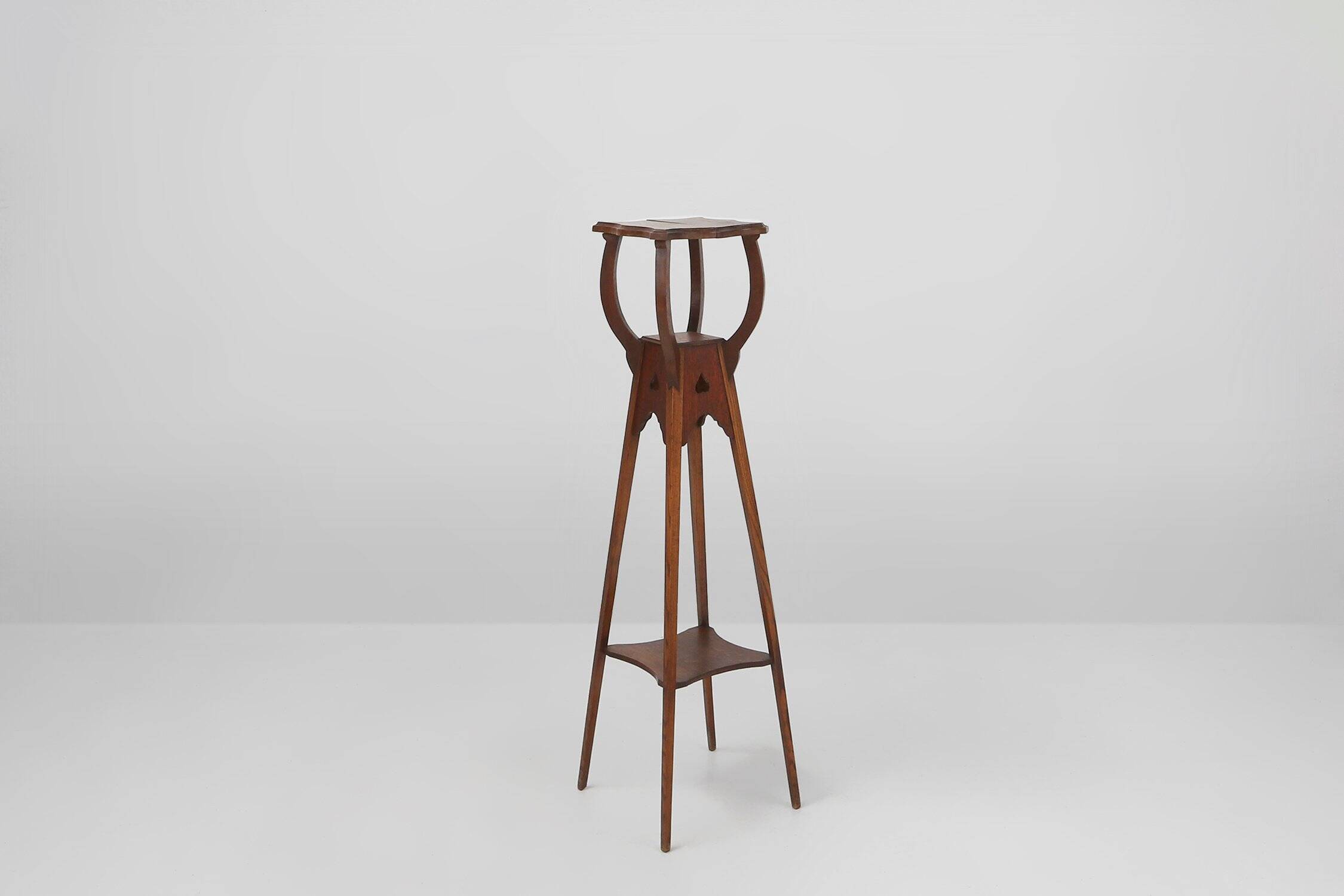 Art Deco Piedestal or Console Table in Oak, France 1940s