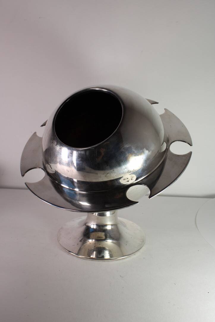 Champagne bucket Sptounik France Silver metal 1940