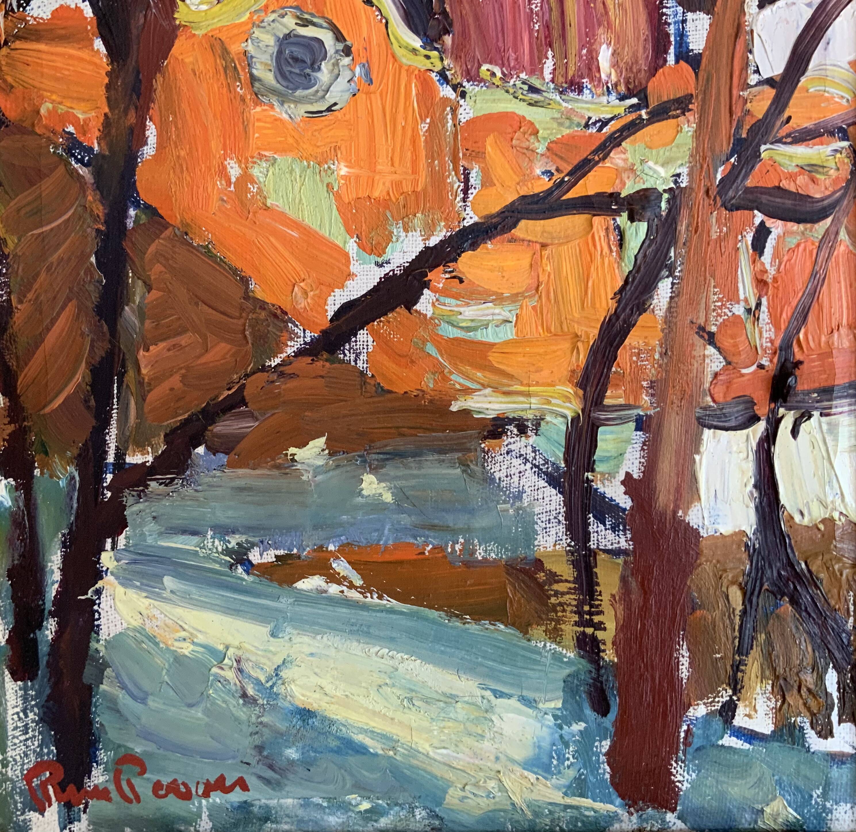 Small Vintage Impressionists Painting Landscape, signed Rune Person (1914–1