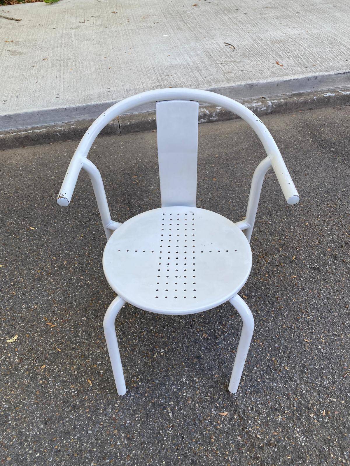 Vintage IKEA Maxmo Armchair 80s White Metal Design