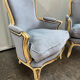 Pair of cabriolet armchairs in Louis XV style