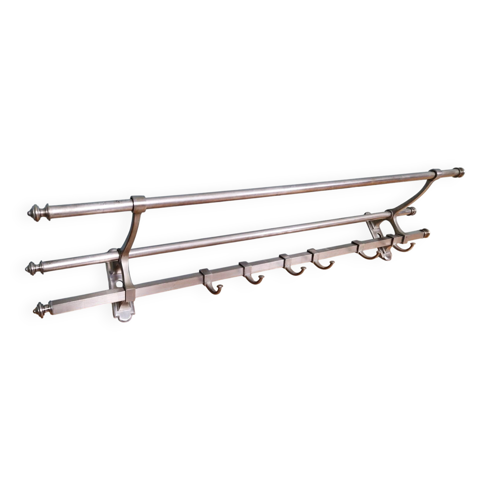 Nickel-plated Art Deco coat rack, 1920s