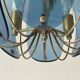 Blue glass ceiling light with exclusive Italian design by VECA, 1960s, Italy.