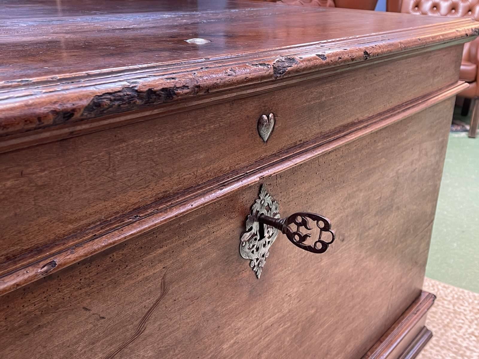 18th century walnut wedding chest