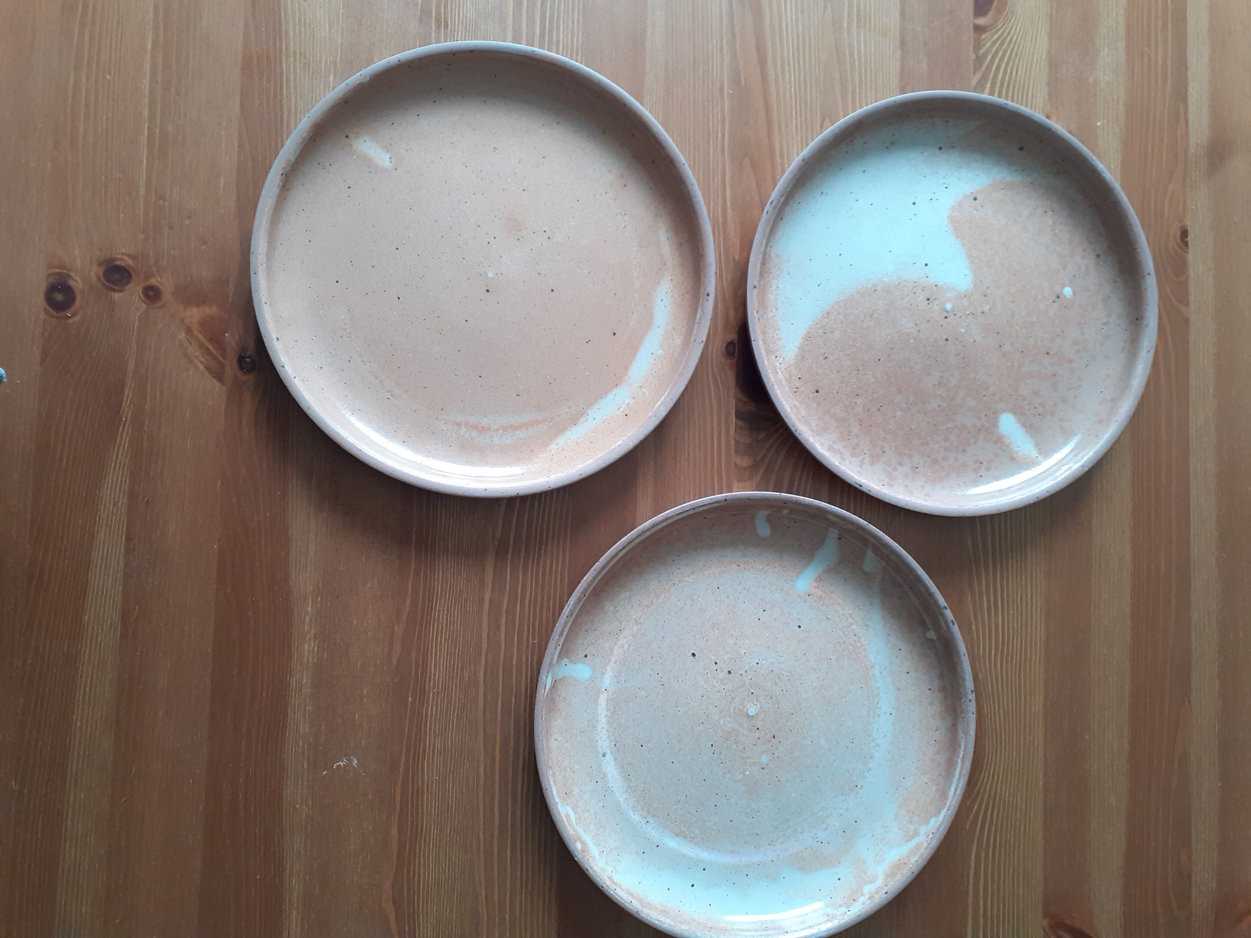 Set de 6 grandes assiettes plates en grès