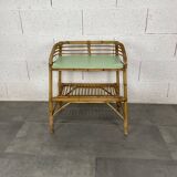 Vintage rattan bedside table