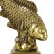 Vintage Heavy Solid Bronze Koi Carp Statue