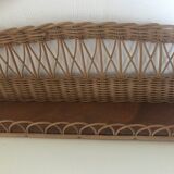 Mini Wicker shelf and wood