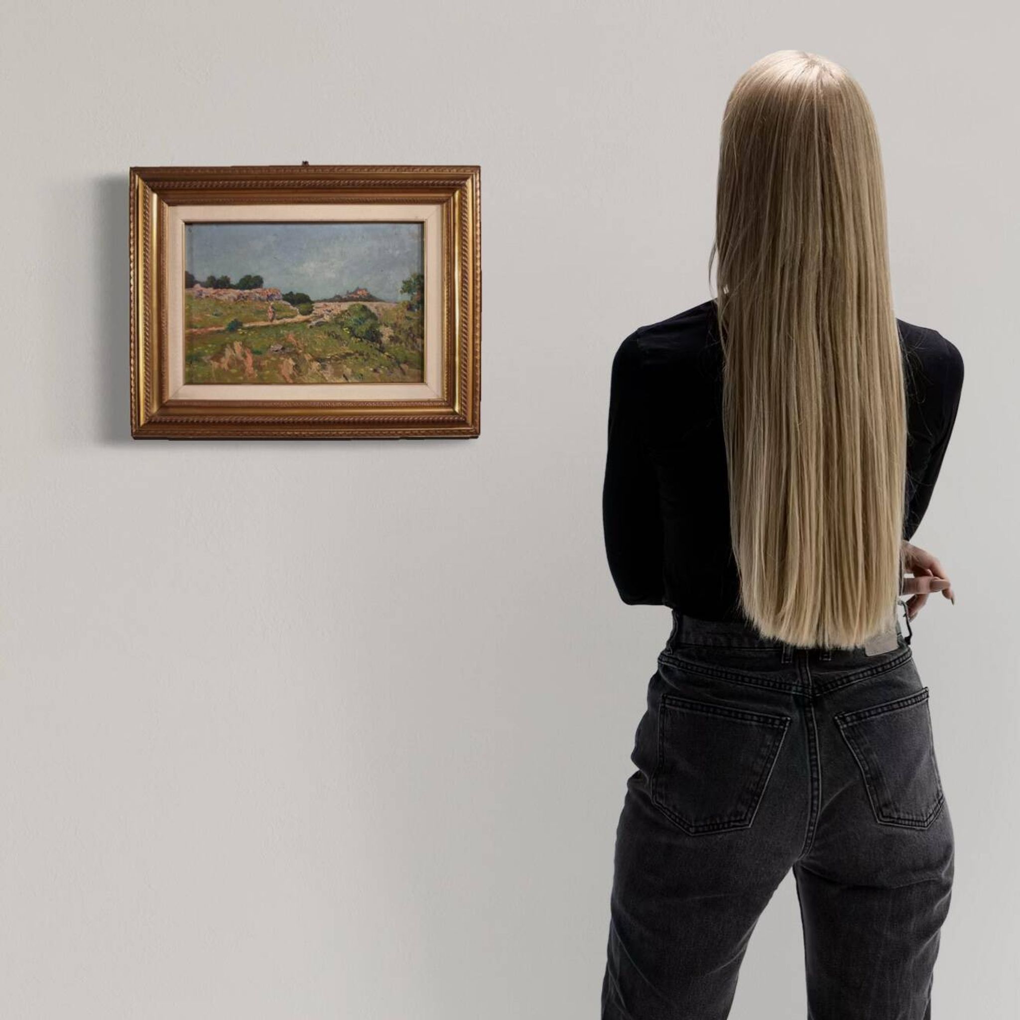 Peinture de paysage italienne signée du 20e siècle