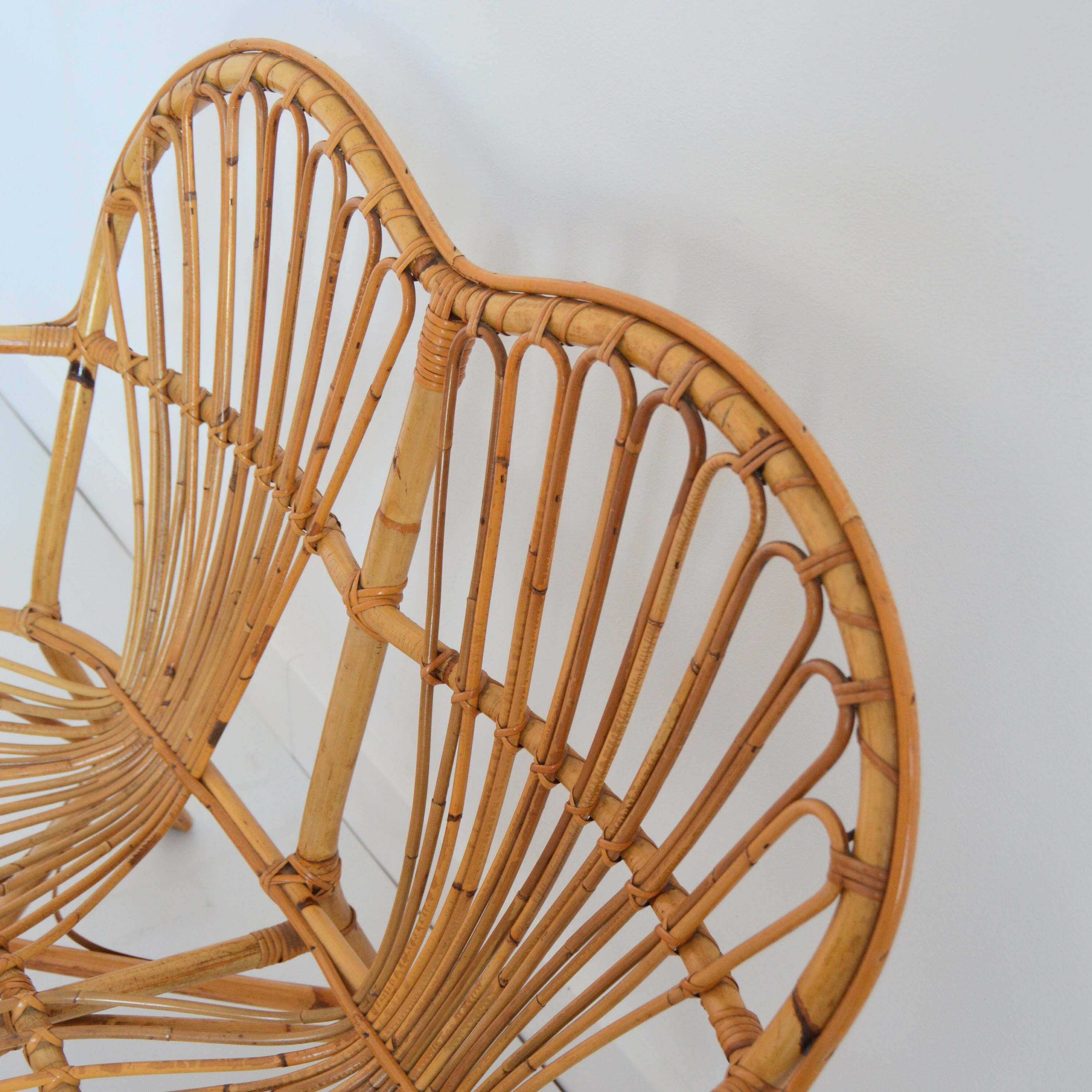 1960s vintage rattan canapé / bench