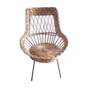fauteuil osier 1950/60