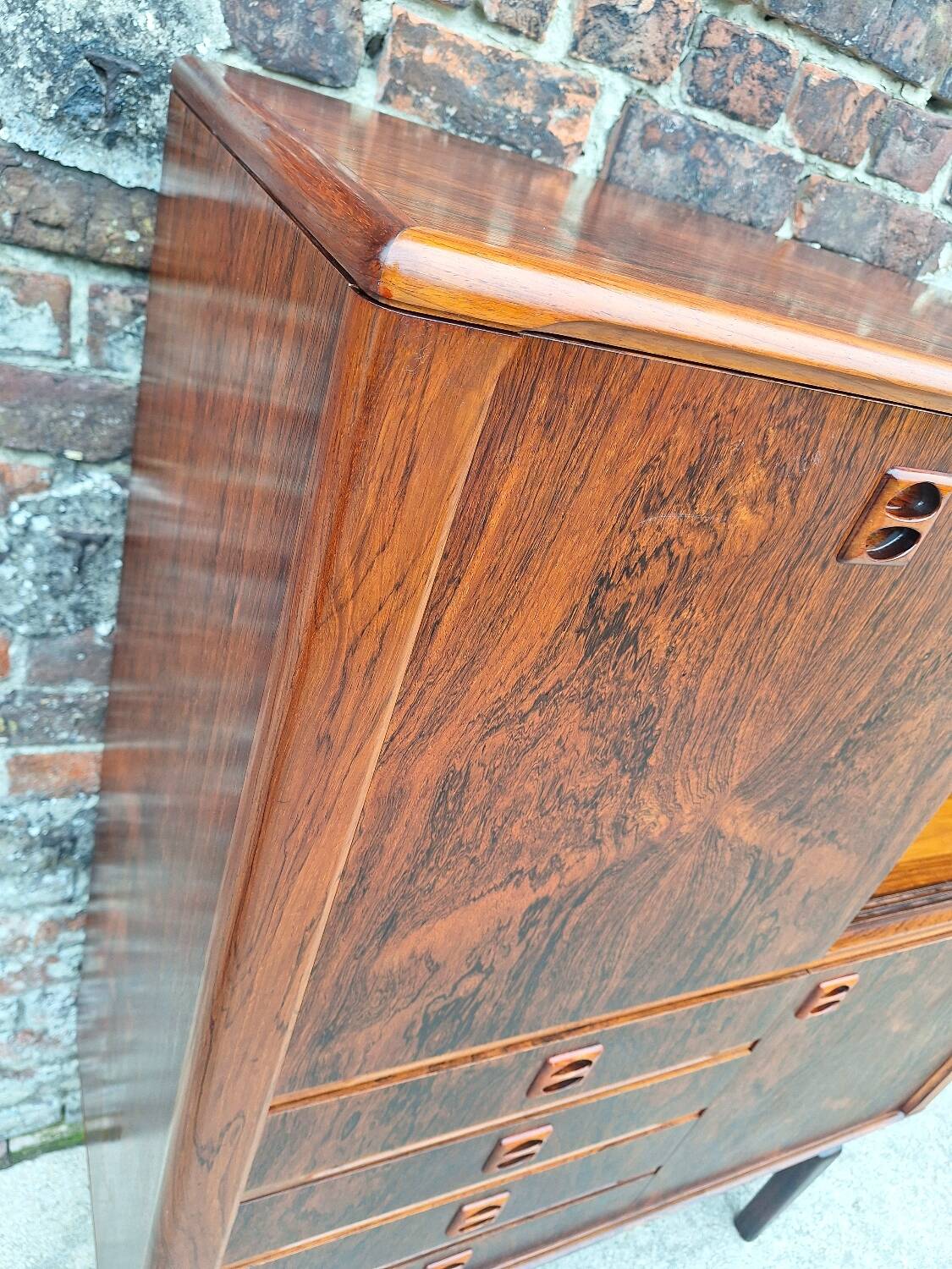 Vintage rosewood sideboard, antique secretary furniture, bookcase